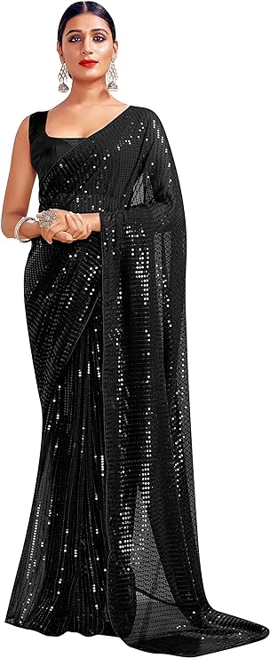 Women Bollywood Faux Georgette Saree