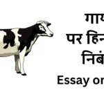 गाय पर हिन्दी में निबंध। Essay on Cow